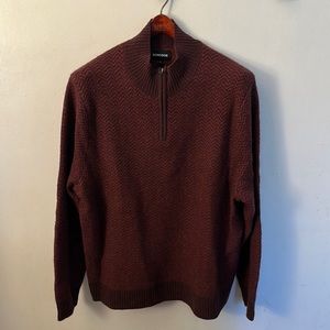 Bonobos Yak Blend Chevron Half Zip Sweater XXL Slim